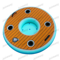 Bar flottant gonflable portable avec seau à glace et flotteurs pour boissons