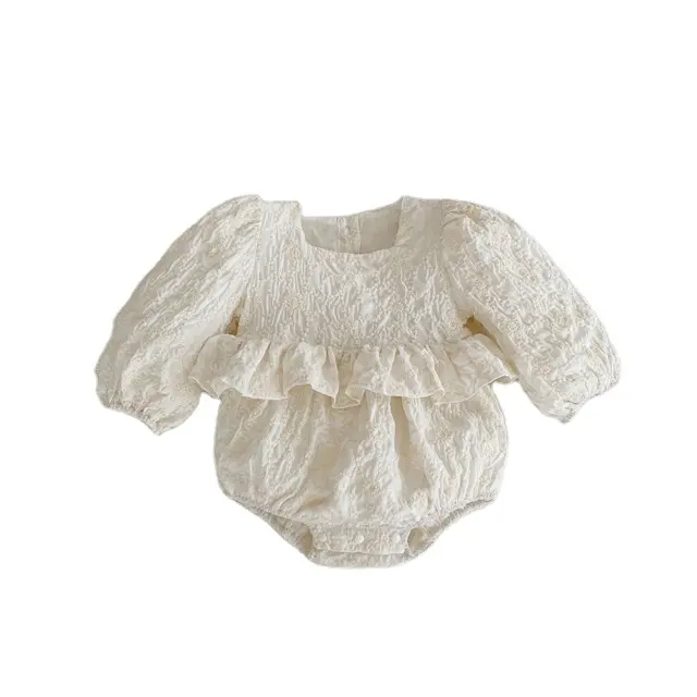 1Pcs Custom Logo RTS Spring Autumn Newborn Infant Toddler Clothes Cotton Baby Girls Bodysuit