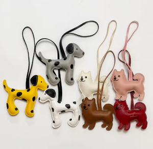 Pendentif chien Border Collie en cuir PU avec longue sangle, porte-clés chiot, chien Bichon, <span class=keywords><strong>Labrador</strong></span> Retriever pour breloques de sac - Product Image 6