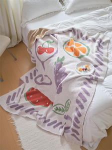 <span class=keywords><strong>XWX</strong></span> 2025 Nouvelle Couverture en Tricot Jacquard Doux et Personnalisé Effet Fruits, 100% Polyester, Idéale pour l'Hiver, Cadeau Maison, Vente Chaude - Product Image 4