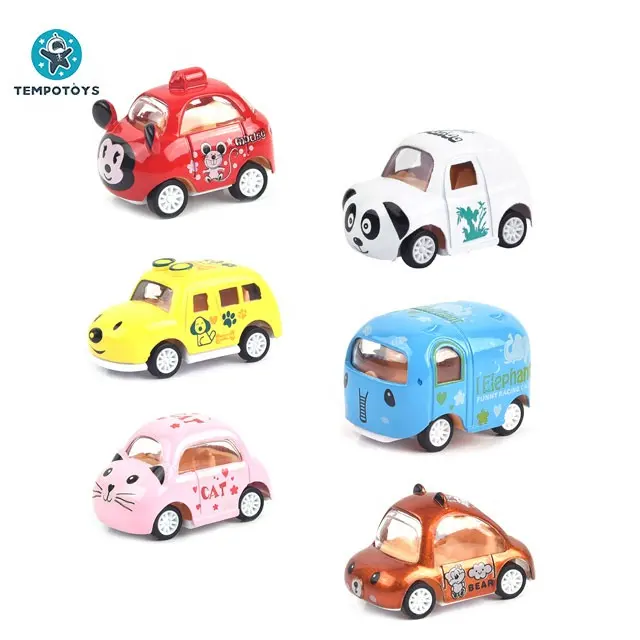 צעצועי טמפו חמוד 6 יחידות סגסוגת חיכוך מיני משאית צעצוע כלי רכב למות יצוק רכב למשוך בחזרה צעצוע רכב