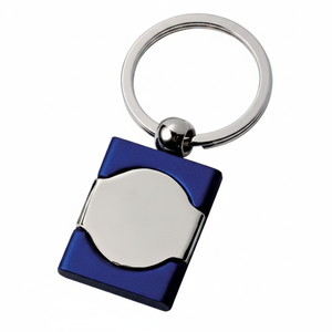 Portachiavi Baron in Metallo Cromato Blu con Inserto Argento per Chiavi e Accessori - Product Image 2