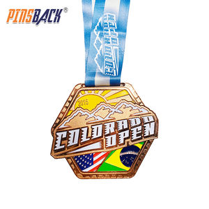 ميدالية رياضية معدنية مخصصة بتصميمك الخاص من سبائك الزنك ثلاثية الأبعاد ذهبية اللون للماراثون والجري بالجملة من المصنع - Product Image 3