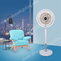 Ventilateur solaire vertical FS-398 de 12 pouces, panneau solaire monocristallin en silicium, 3 vitesses, charge AC/DC, batterie lithium grande capacité