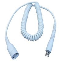 Kabel Spiral PVC Elektronik Kustom dengan Kawat Pegas Berongga, Terminal Putar Tiga Pin, Konduktor Tembaga Murni, 2 Inti, untuk Pemrosesan Kabel Spiral
