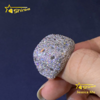 Nouvelle Collection 2026 – Bague Homme Carrée en Argent Massif S925, Style Hip-Hop Luxe, Sertie de Moissanite Fantaisie, Idéale comme Cadeau