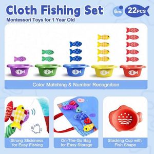 Juguetes de pesca de tela Montessori 2026 para bebés y niños pequeños, almohadillas de almacenamiento de rompecabezas, juguetes de emparejamiento de rompecabezas - Product Image 2