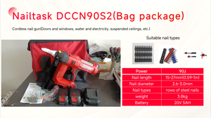 Hot Selling Industrial Framing Nail Gun Woodworking <b>Tools</b> Nailtask DCCN90S2 Lithium Battery Stainless Steel Concrete Nail Gun - Product Image 6