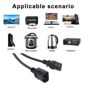 IEC C13 to C14 <b>Power</b> Extension Cord Rubber <b>Cable</b> TPE Cover Safe <b>Power</b> Supply for Home Appliances - Product Image 4