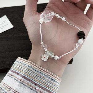 S925 เงินสเตอร์ลิงสร้อยข้อมือคริสตัลสีขาวธรรมชาติสำหรับผู้หญิงของขวัญเครื่องประดับสไตล์หรูหรา - Product Image 3