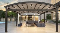 Pergola de terrasse extérieure escamotable en aluminium Ombrage de patio Garage électrique jardin restaurant Pergola de balcon ouverte et fermée