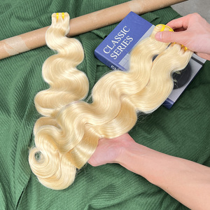 ผมต่อแบบ Double Drawn สีบลอนด์ 613 แบบ Body Wave แท้ 100% ผมบราซิลแบบไม่ผ่านกระบวนการ 613 ผมมนุษย์แท้ - Product Image 2