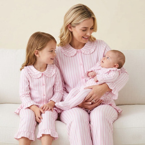 Pigiami in Cotone per Bambini Inverno 2026, Set Blu a Righe per Ragazzi e Ragazze, Abbigliamento Coordinato per Famiglia - Product Image 6