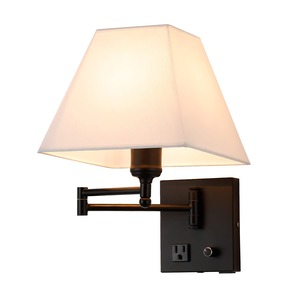 Uzantı-tipi duvar ışık davul gölge duvar aplik başucu oturma odası için siyah Metal duvar lambası - Product Image 1