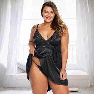 Conjunto de lencería Sexy de talla grande para mujer, malla de encaje, manguera de elasticidad abierta, ropa interior transparente caliente, bragas cortas sexis para mujer, ropa interior - Product Image 6
