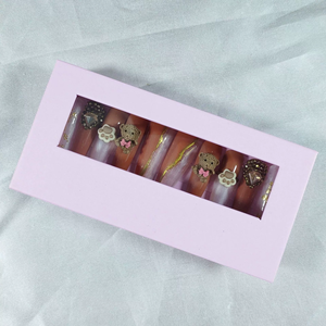 Boîte d'emballage pour faux <span class=keywords><strong>ongles</strong></span> personnalisés avec logo, à la mode, 100 % faits à la main, de luxe, avec fenêtre - Product Image 1