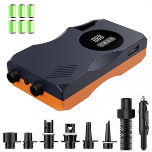 Bomba de aire eléctrica portátil con pantalla digital LED para inflar neumáticos de kayak, tienda de campaña, barco y coche, con múltiples boquillas. - Product Image 1