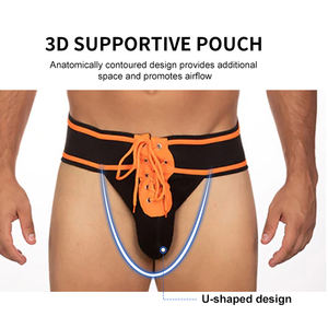 String double lacé personnalisé en 95% coton et 5% élasthanne, sous-vêtements pour hommes gays, design en U tricoté, jockstrap sexy pour hommes - Product Image 2