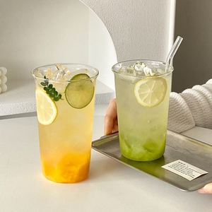Tasse à café en verre sans anse ni couvercle, moderne, simple, résistante aux hautes températures, à simple paroi, pour boissons froides et thés aux fruits - Product Image 2