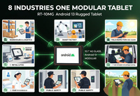 Tableta Robusta Android 13 de 10.1 Pulgadas, Tableta Industrial IP67 con NFC, UHF, RFID, Código de Barras 2D, Táctil para Uso con Guantes, 64GB, 128GB, 256GB Opcionales