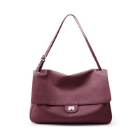 Sac fourre-tout polyvalent en cuir pleine fleur pour femme, style décontracté à porter à l'épaule/au bras/en main, grande capacité