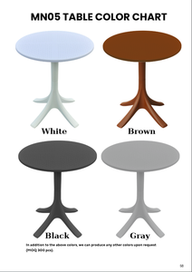 Table ronde d'extérieur en plastique moderne multicolore avec piédestal, mobilier de maison, vente en gros - Product Image 6