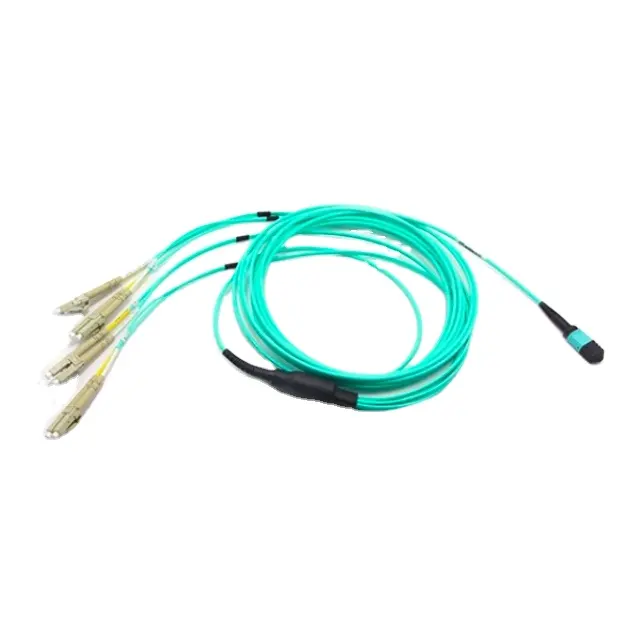 MTP Multimode Om3 12 Core 3m Mpo Cordon de raccordement à fibre optique MPO vers câble de dérivation LC