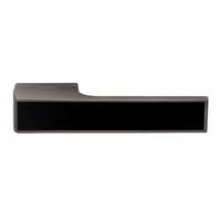 Ensemble de poignées de porte carrées en aluminium gris minimaliste, couleur gris, avec système de fermeture invisible, directement de l'usine.