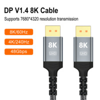 Cable DP V1.4 8K UHD de Alta Calidad, 8K 60Hz, Cable DP Macho a Macho 4K 120Hz para Monitor, Computadora, Proyector, Laptop