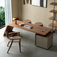 Bureau de direction moderne avec rangement pour dossiers, gestion des câbles, bureau exécutif contemporain, bureau de travail haut de gamme pour hôtel