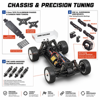 Voiture RC de qualité hobby 55+ MPH HNR H9806 Saturn 1/10 4WD Buggy de course sans balais tout-terrain Véhicule tout-terrain Hobbywing 60A ESC RTR