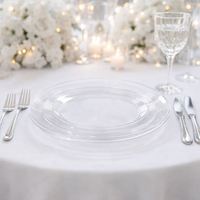 Assiettes de Présentation Modernes en Plastique Transparent Sans BPA pour Mariages et Dîners, Vaisselle Jetable Ronde de 10,25 Pouces