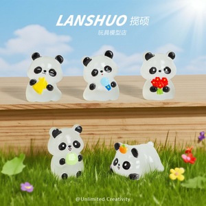 Figura de Resina 3D de Panda en Miniatura, Adorno de Escritorio, Accesorio para Interior de Coche, Set de Joyería DIY, Primavera 2026, Origen Yiwu - Product Image 5