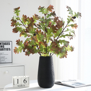 Hojas de Roble Artificiales Chai Mei Long Branch, Vegetación Artificial de 30cm-190cm de Altura, Simulación Realista para Decoración de Bodas y Hogar - Product Image 1