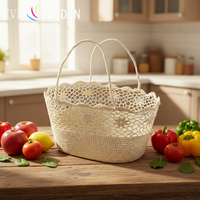 Sac fourre-tout promotionnel pour femme 38x24x24 cm, en corde de coton ajourée, crocheté et tressé, grand format, empilable, imperméable, pour courses