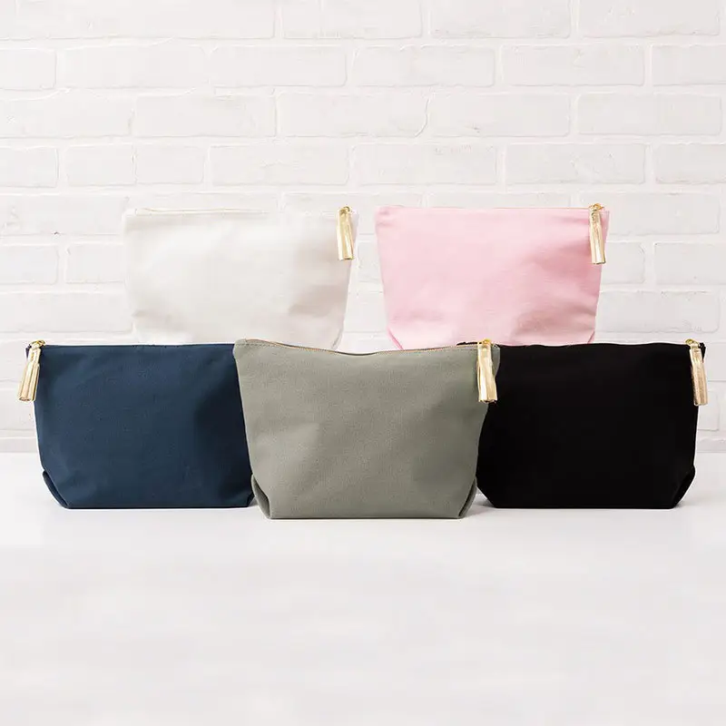 Stock Multi Colors No MOQ Nylon Large Cosmetic Bag Zipper Toiletries Organizer Bag For Women Girls Gift Makeup Pouch