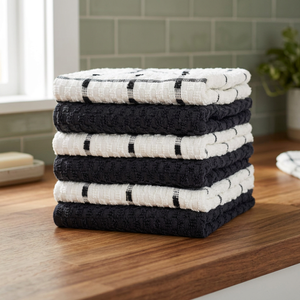 Serviettes de cuisine en toile de coton à carreaux, compressées, à séchage rapide, écologiques, hypoallergéniques, super absorbantes, vente en gros - Product Image 1