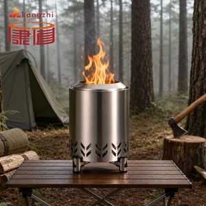 Brasero de Mesa para Jardín, <span class=keywords><strong>Mini</strong></span> Estufa Portátil Redonda de Acero Inoxidable sin Humo para Leña, Ideal para Balcón, Patio y <span class=keywords><strong>Camping</strong></span> - Product Image 1