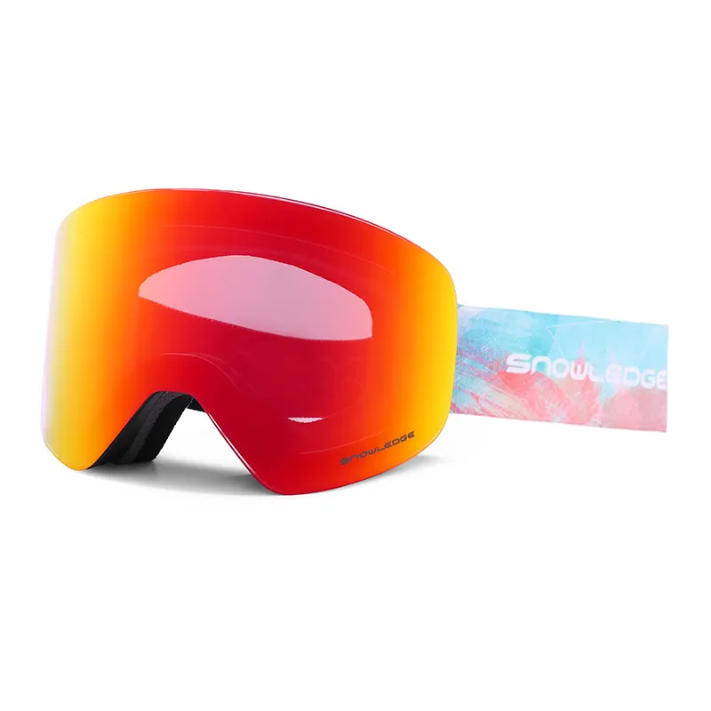 Özel marka kar kayak gözlükleri manyetik lens anti sis anti scratch rüzgar geçirmez özel baskı logo tasarım snowboard gözlüğü