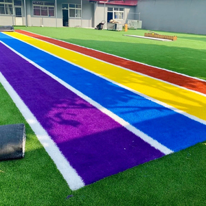 Rainbow Synthetic Turf Kindergarten Safe Durable Colorful <b>Artificial</b> <b>Grass</b> Carpet Fireproof Waterproof for Outdoor Playground - Product Image 1