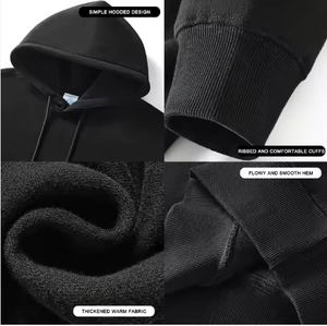 Dropshipping Sweat-shirts à capuche personnalisés Streetwear Hip Hop à grammage lourd avec impression 3D en relief pour hommes - Product Image 4