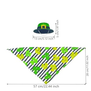 Irish Courthouse Decoration St. Patrick's Day Duck Costume Striped Clover Floral Triangle Hat Pet <b>Clothes</b> - Product Image 3