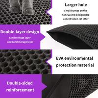 Tapis de litière EVA double couche imperméable et facile à nettoyer Tapis de trappeur de litière pour chat
