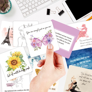 Inspiring Set 50 Positive Affirmation Greeting Cards for Women Cartoon Illustrations Perfect Gift for Encouragement Motivation