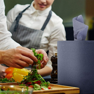 Chất Lượng Cao Nhà Máy Giá Thương Mại Tái Chế Màu Xanh 2 Lớp Nổi Trung Tâm Thức Ăn Tương Thích Tay Lớn Khăn Giấy Mô Cuộn - Product Image 3