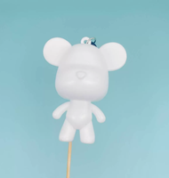 Meilleure vente DIY créatif résine porte-clés mignon dessin animé ours lapin Figurines Animal peinture motif disponible en gros