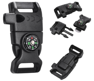 Pulsera de Paracord Impermeable con Brújula, Raspador de Pedernal, Encendedor de Fuego, Silbato y Puntero <span class=keywords><strong>para</strong></span> Escalada, Camping y Supervivencia en Emergencias - Product Image 1