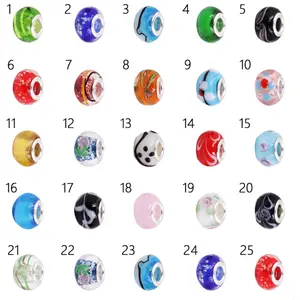 10x14mm Mix color Murano Glass Beads Big Hole Bracelets Beaded For Jewelry Making