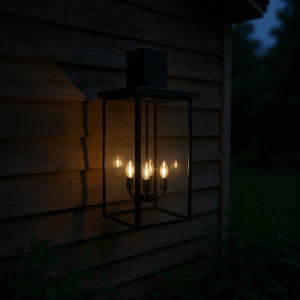 Applique murale extérieure en aluminium noir, 30 pouces de hauteur, résistante aux intempéries, pour jardin, porche, terrasse, 4 lumières, sans ampoules - Product Image 2