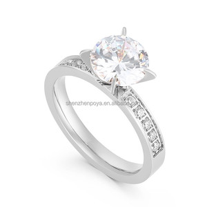 Anéis de Casamento Clássicos POYA em Promoção, 3mm e 6mm, Anel de Casal em Ouro <span class=keywords><strong>18K</strong></span> com Diamante para Homens e Mulheres - Product Image 6